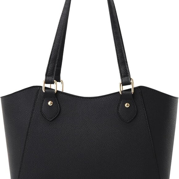 Large Faux Leather Tote Bag for Women Multi-Pocket Shoulder Handbag - Picture 1 of 8